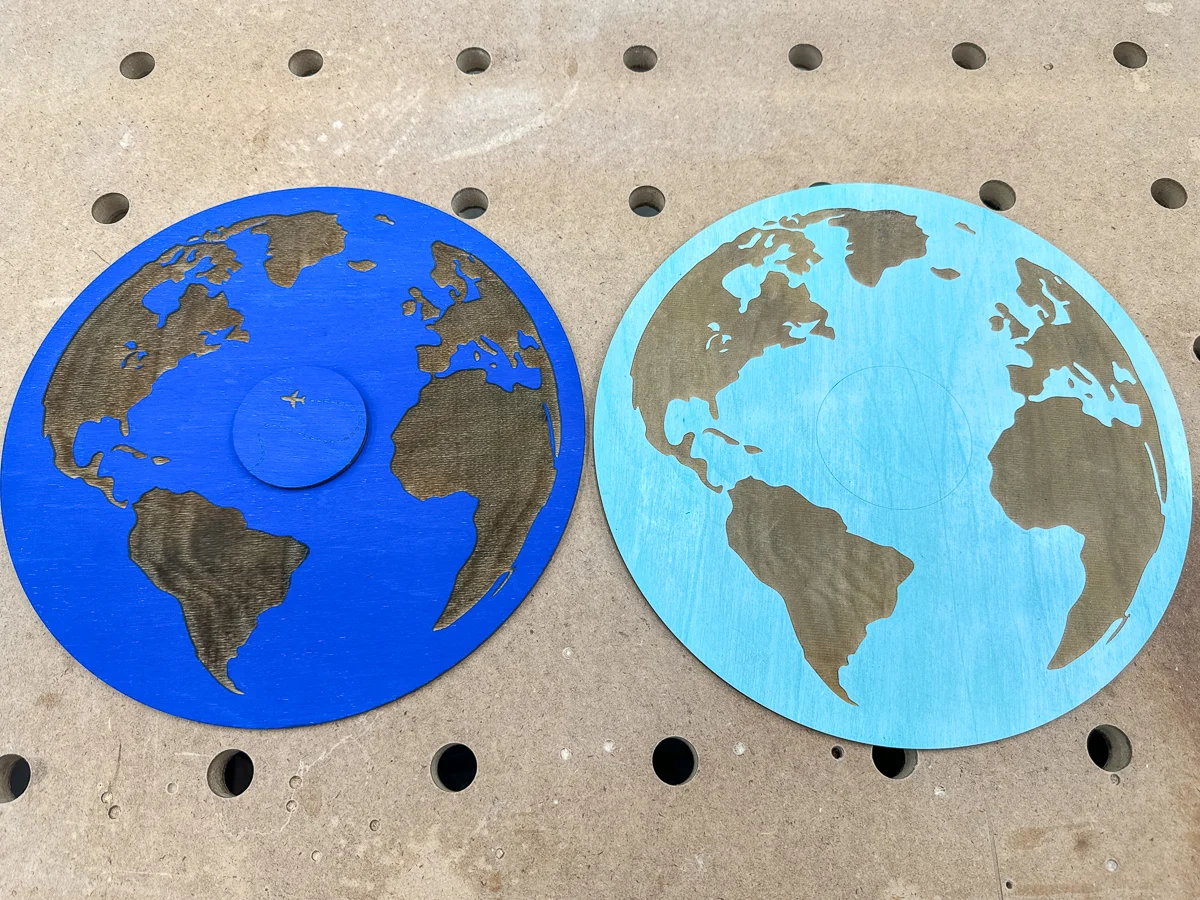 light and dark blue options for the back of the DIY coin holder