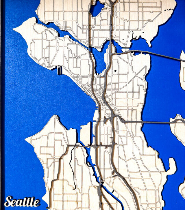 laser cut city map