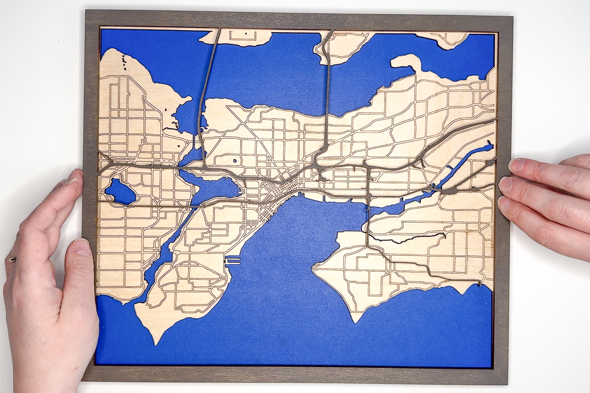 assembling highway layer of the laser cut city map