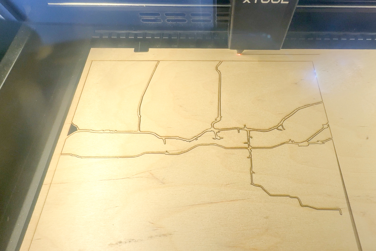 cutting the highway layer of the laser cut map