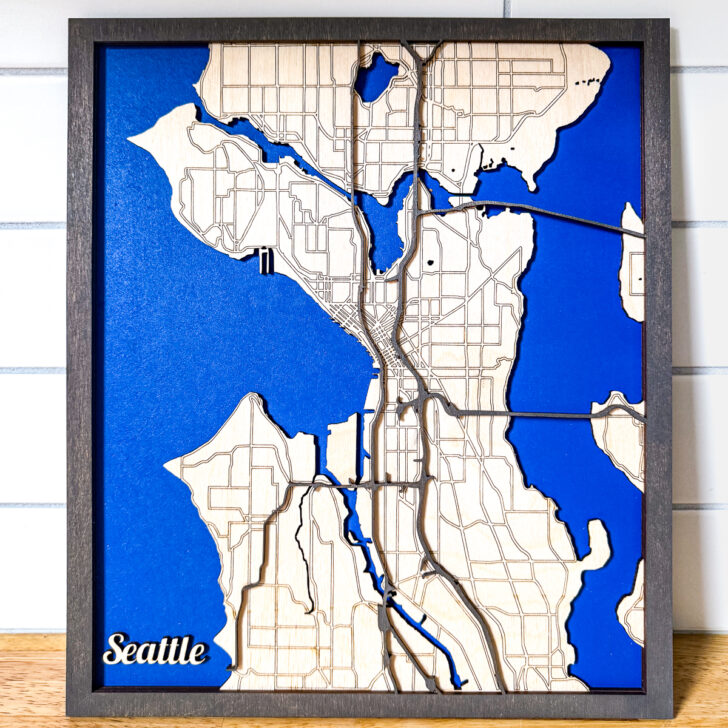 laser cut city map