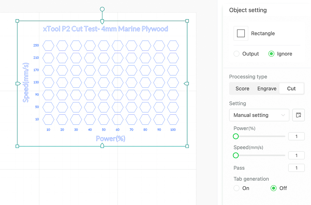 set box around test grid to ignore until test is complete