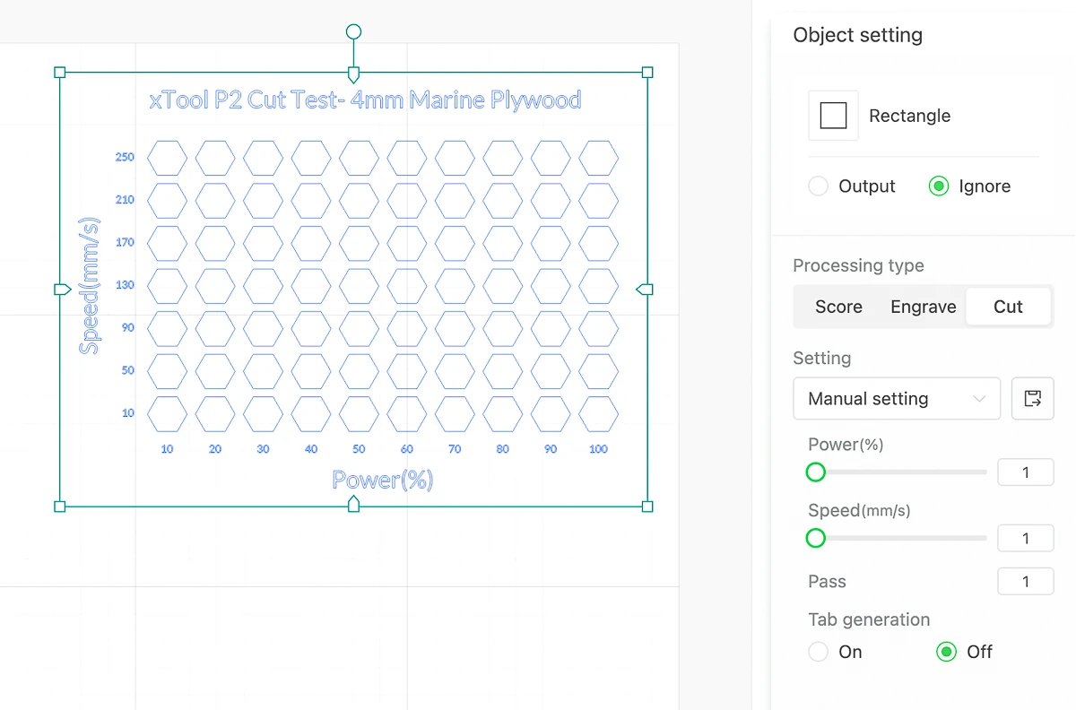 set box around test grid to ignore until test is complete