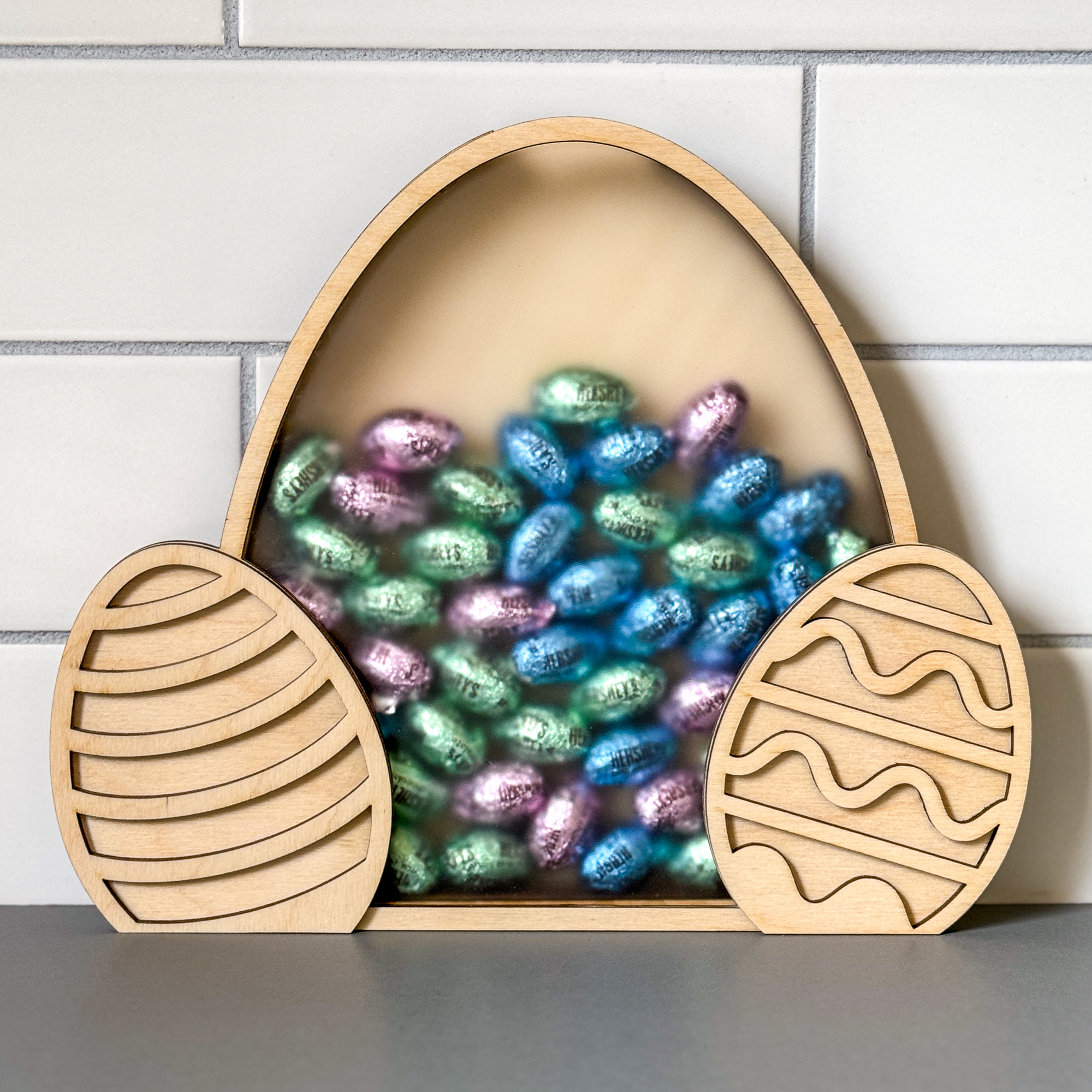 unpainted version of the Easter candy holder made of ⅛" plywood