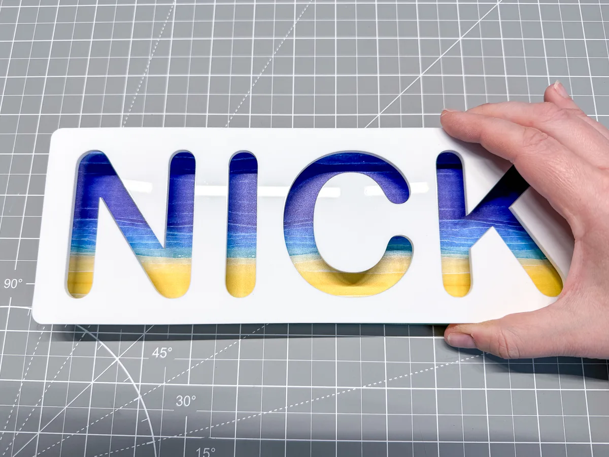 assembling the acrylic version of the name puzzle